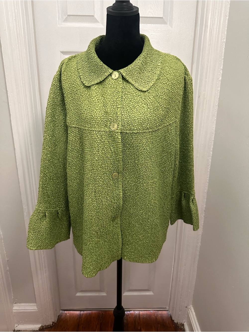 RAFAEL Lime Green Textured Teddy Jacket